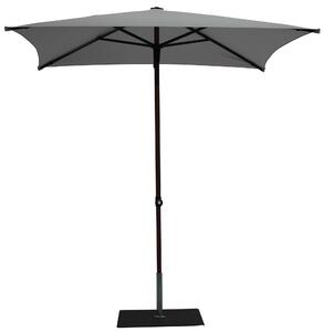 Ombrellone da Giardino 2x2 m Palo Ø38 mm in Alluminio Effetto Legno Tessuto Olefin Trend Wood Grigio