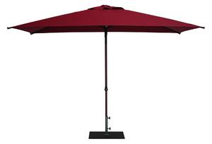 Ombrellone da Giardino 3x2 m Palo Ø38 mm in Alluminio Effetto Legno Tessuto Olefin Trend Wood Bordeaux