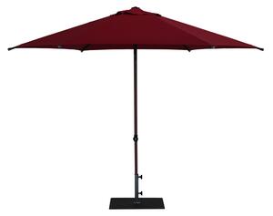 Ombrellone da Giardino Ø3 m Palo Ø38 mm in Alluminio Effetto Legno Tessuto Olefin Trend Wood Bordeaux