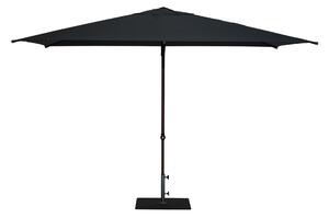 Ombrellone da Giardino 3x2 m Palo Ø38 mm in Alluminio Effetto Legno Tessuto Poliestere Trend Wood Antracite