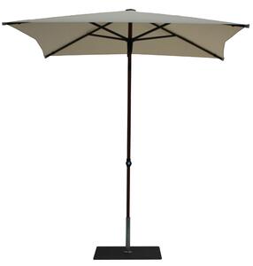 Ombrellone da Giardino 2x2 m Palo Ø38 mm in Alluminio Effetto Legno Tessuto Poliestere Trend Wood Ecru