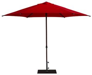 Ombrellone da Giardino Ø3 m Palo Ø38 mm in Alluminio Effetto Legno Tessuto Poliestere Trend Wood Rosso