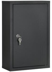 Armadietto per Medicinali 30x14x46 cm 3 Ripiani in Acciaio Nero