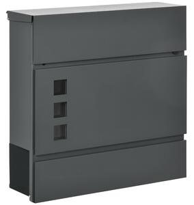 Cassetta Postale 3 Fessure 37x10,5x37 cm 2 Chiavi in Acciaio Zincato Grigio