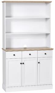 Credenza 3 Ripiani 3 Cassetti e 3 Ante 101x39x180,5 cm in Legno Bianco