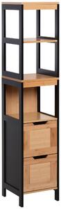 Mobile a Colonna per Bagno 30x30x144,3 cm in Legno MDF e Bambù