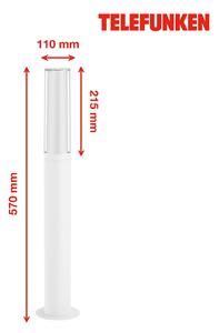 Telefunken Bristol lampione LED, 57 cm, bianco