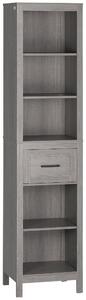 Mobile a Colonna per Bagno 42x30x170 cm in Truciolato Grigio