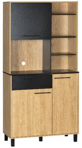 Credenza Cucina 90x40x180 cm in Truciolato e Legno di Pino