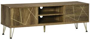 Mobile TV 150x39x50,8 cm Max 55” in Legno e Acciaio Legno e Oro