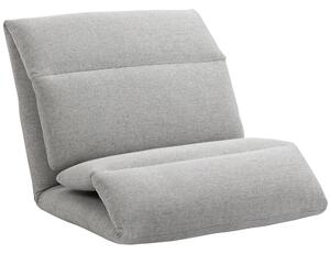 Poltrona da Terra 71x72x60 cm Schienale Reclinabile in Tessuto Grigio Chiaro