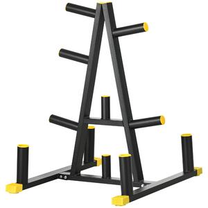 Rastrelliera Pesi e Bilancieri 85,5x70x96 cm in Acciaio e PP Nera