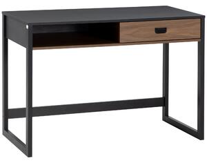 Scrivania da Ufficio 110x50x76 cm in Legno Truciolare Noce e Nero