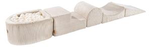 Gioco per psicomotricità color crema in velluto a coste 5 pz altezza totale 30 cm 250x45 cm Montessori – Meowbaby