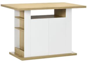 Tavolo con Armadietto 110x70x75,5 cm in Legno Trciolare Bianco e Naturale