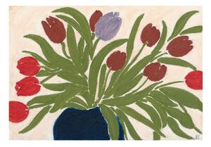 Poster 70x50 cm Tulips in a Blue Vase – Anine Cecilie Iversen – The Poster Club