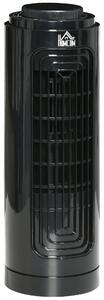 Ventilatore a Colonna Oscillante da Scrivania Ø11x32,5 cm 3 Velocità in ABS Nero