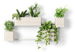 Set di vasi per fiori in plastica per erbe aromatiche/da appendere/parete 4 pz Cubiko – Umbra