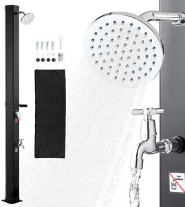 Doccia solare - Doccia da giardino/piscina - Serbatoio acqua 35 L - Altezza 216 cm - Acqua calda e fredda - Con portasapone - Indipendente - Nero