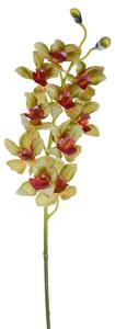 Set 2 Rami Artificiali Cymbidium Real Touch con 10 Fiori e 2 Bocci H 92 cm