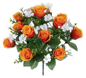 Set 3 Bouquet Artificiali con 13 Rose Gypsophila 33 cm