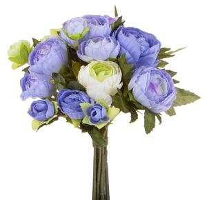 Set 3 Bouquet Artificiali Ranuncoli con 12 Fiori H 25 cm
