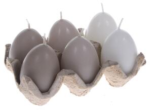 Set 18 Candele a Forma di Uova con Plateau H 7 cm