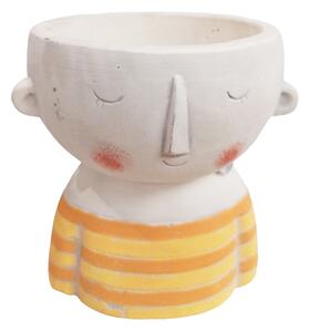 Set 3 Vasi Testa con Righe H 14,5 cm