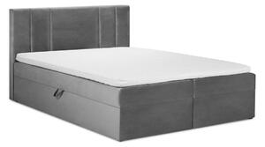 Letto boxspring grigio con contenitore 200x200 cm Afra - Mazzini Beds