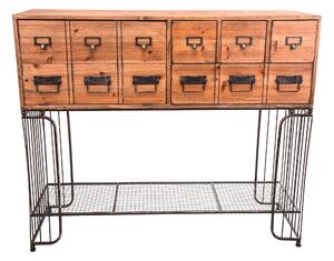 Tavolo con Cassetti e Base in Metallo Larghezza 106 cm