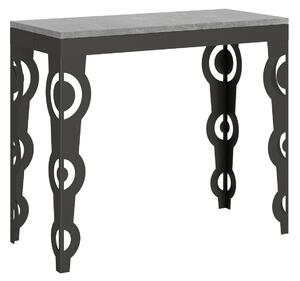 Consolle Allungabile 90-300x40x77 cm in Nobilitato Grigio