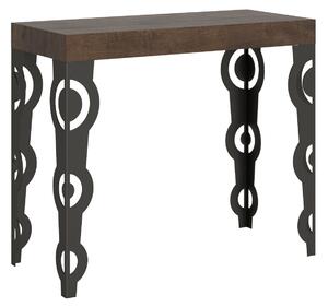 Consolle Allungabile 90-300x40x77 cm in Nobilitato Marrone