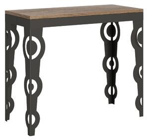 Consolle Allungabile 90-300x40x77 cm in Nobilitato Marrone