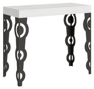 Consolle Allungabile 90-196x40x77 cm in Nobilitato Bianco