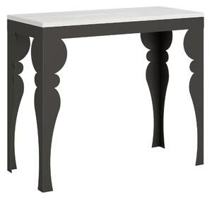 Consolle Allungabile 90-300x40x77 cm in Nobilitato Bianco