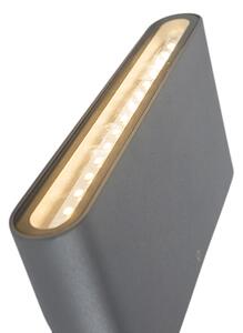 Set di 2 lampade da parete per esterno grigio scuro 17,5 cm incluso LED - Batt