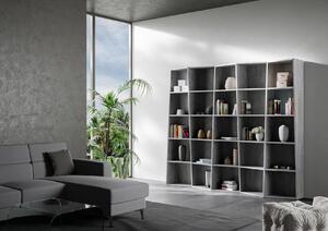 Libreria Moderna 5 Elementi 5 Ripiani Trek Cemento