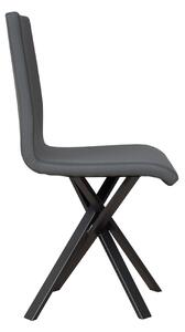 Sedia 40/44x42x86 cm Aury gambe Antracite in Similpelle Grigio