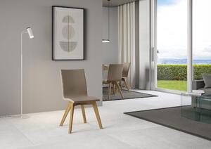 Sedia 52x52x87 cm Trudy gambe quercia in Similpelle Tortora