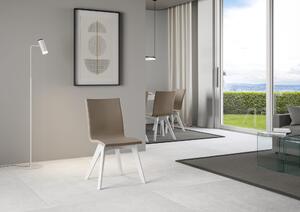 Sedia 52x52x87 cm Trudy gambe bianche in Similpelle Tortora