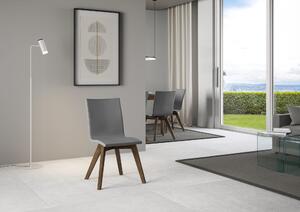 Sedia 52x52x87 cm Trudy gambe noce in Similpelle Grigio