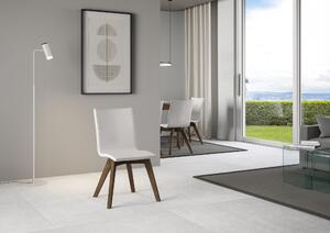 Sedia 52x52x87 cm Trudy gambe noce in Similpelle Bianco