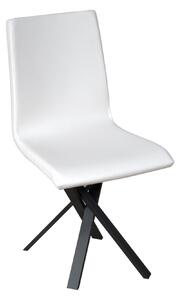 Sedia 40/44x42x86 cm Aury gambe Antracite in Similpelle Bianca