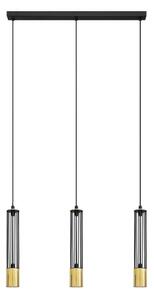 LED Lampadario su corda BARS 3xGU10/4,8W/230V nero/dorato