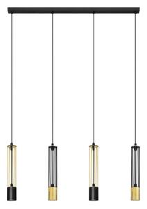 LED Lampadario su corda BARS 4xGU10/4,8W/230V nero/dorato