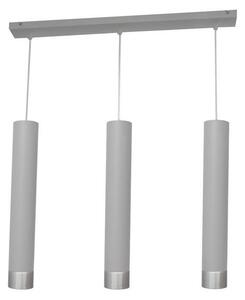 LED Lampadario a sospensione con filo TUBA 3xGU10/4,8W/230V grigio/cromo opaco