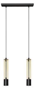 LED Lampadario su corda BARS 2xGU10/4,8W/230V nero/dorato