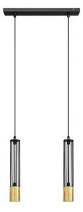 LED Lampadario su corda BARS 2xGU10/4,8W/230V nero/dorato