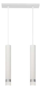 LED Lampadario a sospensione con filo TUBA 2xGU10/4,8W/230V bianco/cromo opaco