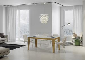 Tavolo Allungabile 120-224x90x80 cm Flame Evolution Bianco Frassino